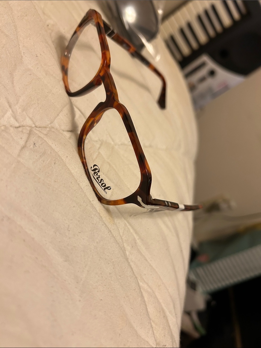 Persol Tortoiseshell Brown Rectangular Eyeglass Frames
